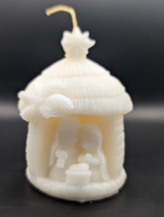 Cartoon Nativity Candle - Serenity Sparks