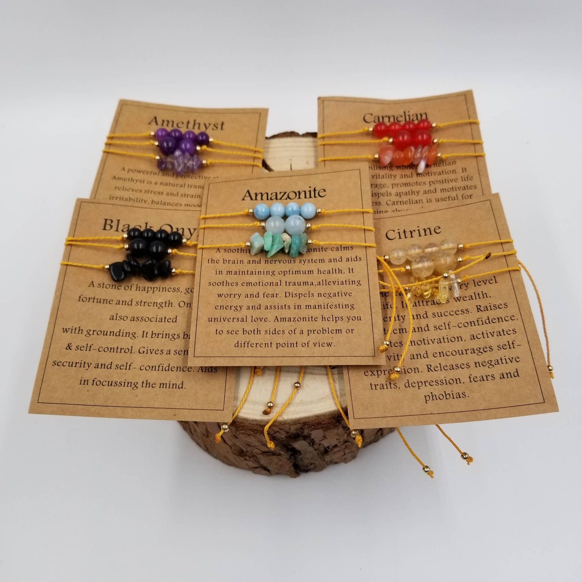 Handmade Natural Crushed Stones Bracelet Set With Card - Serenity Sparks